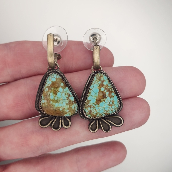 925 Sterling Silver Jewelry - Number #8 Turquoise Sterling Silver earrings